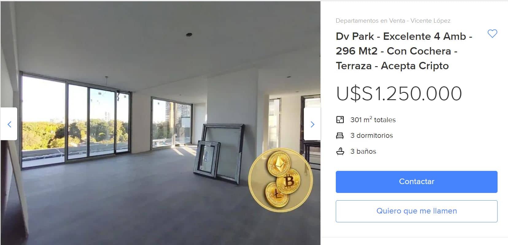 Une propriété à Buenos Aires en vente pour $1,12M peut être achetée en bitcoins