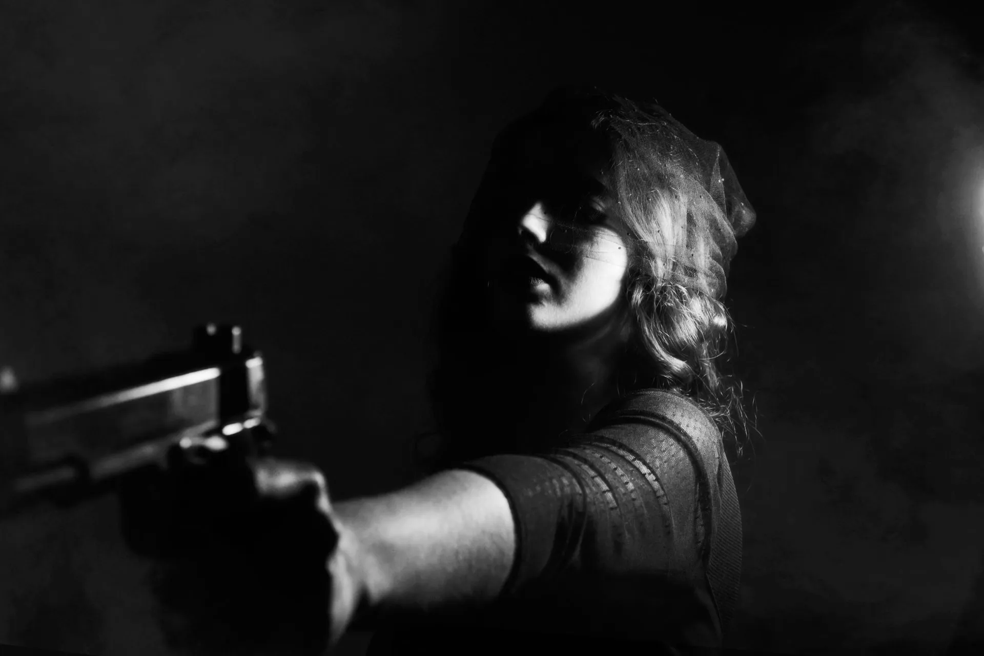 Woman with a gun