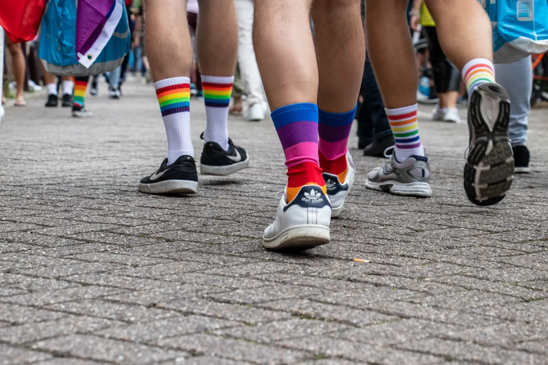socks during a gay pride supporting LBGT rights