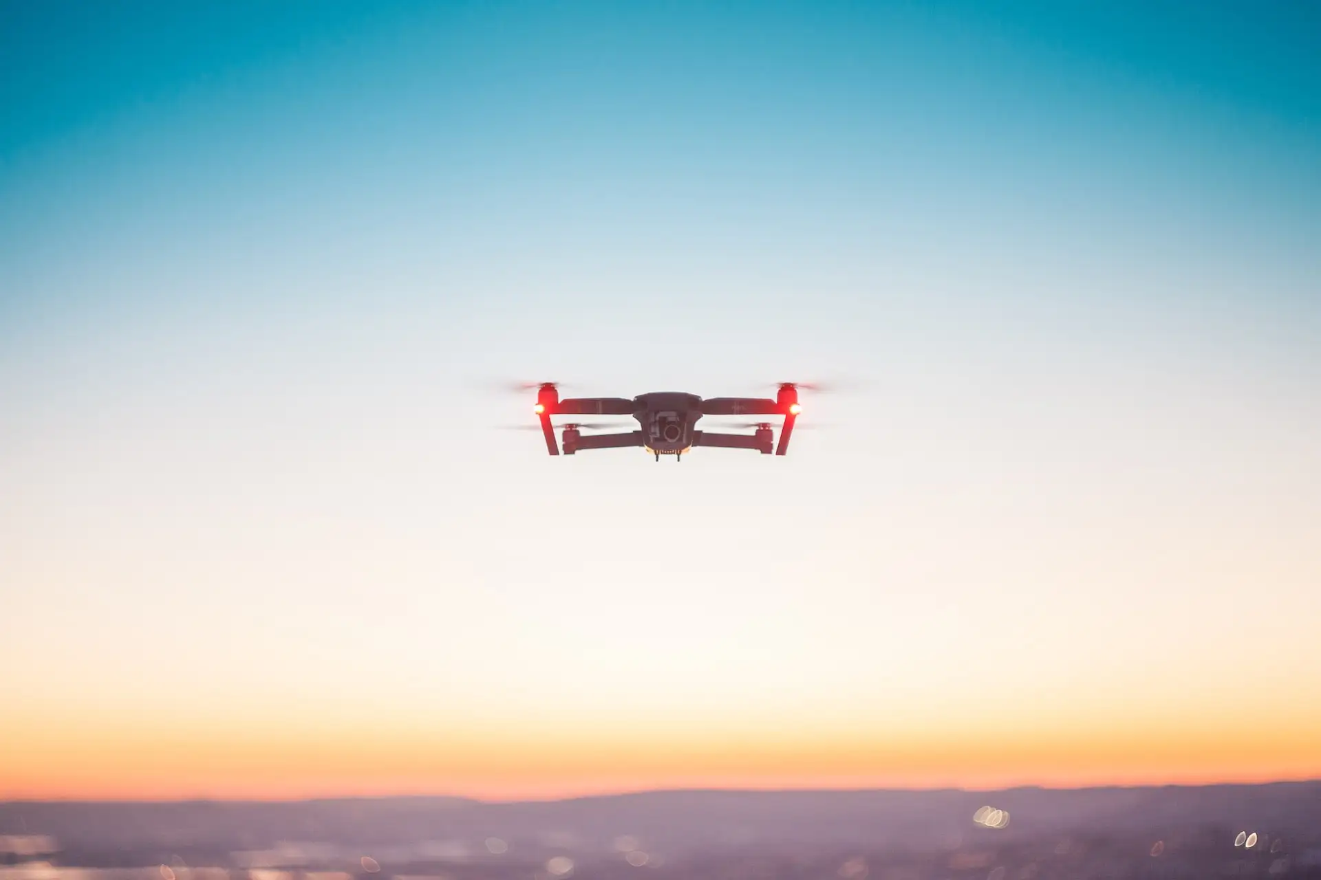 A drone flying in Norway