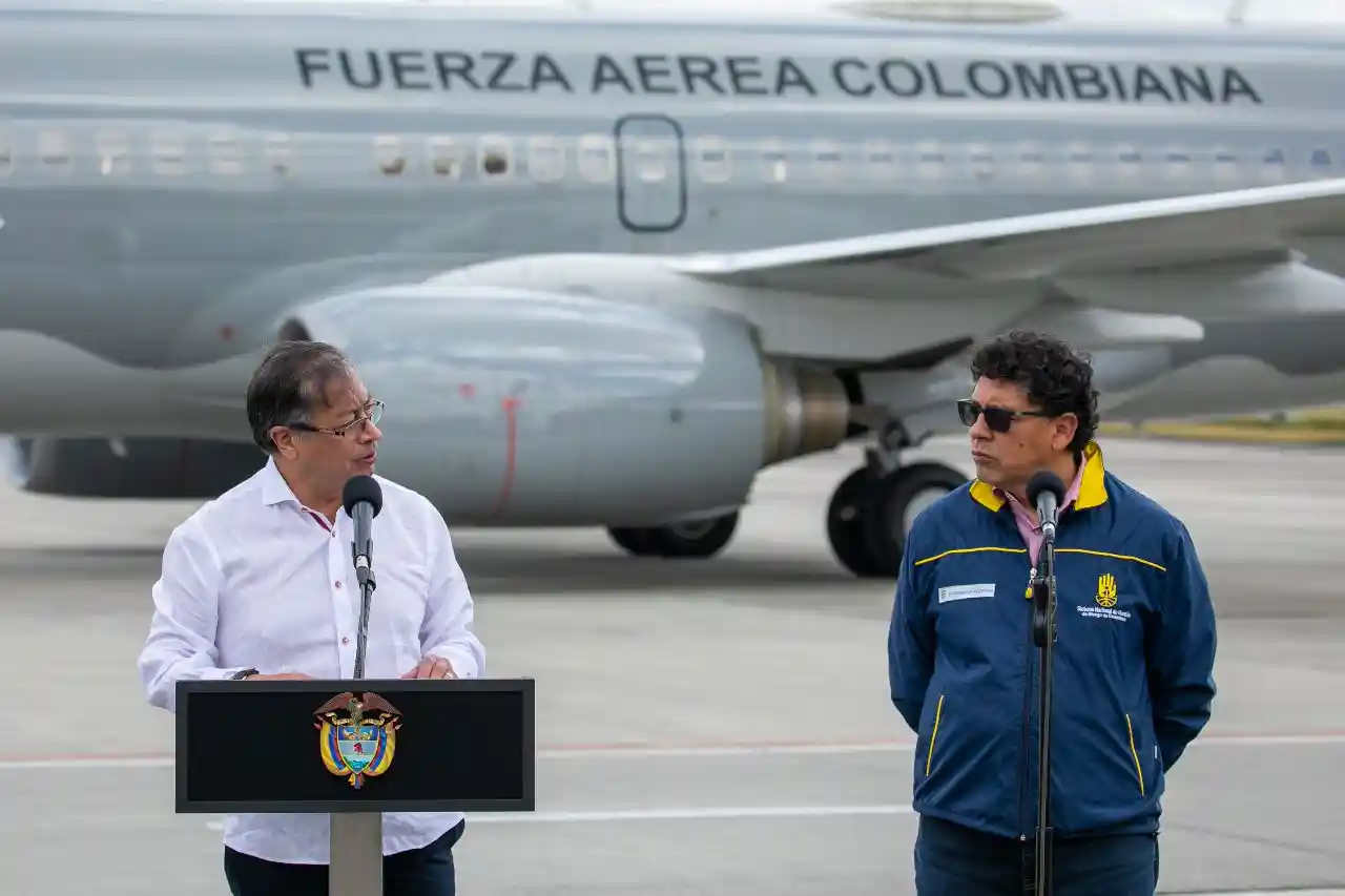 Gustavo Petro, president of Colombia, declaring a state of national disaster