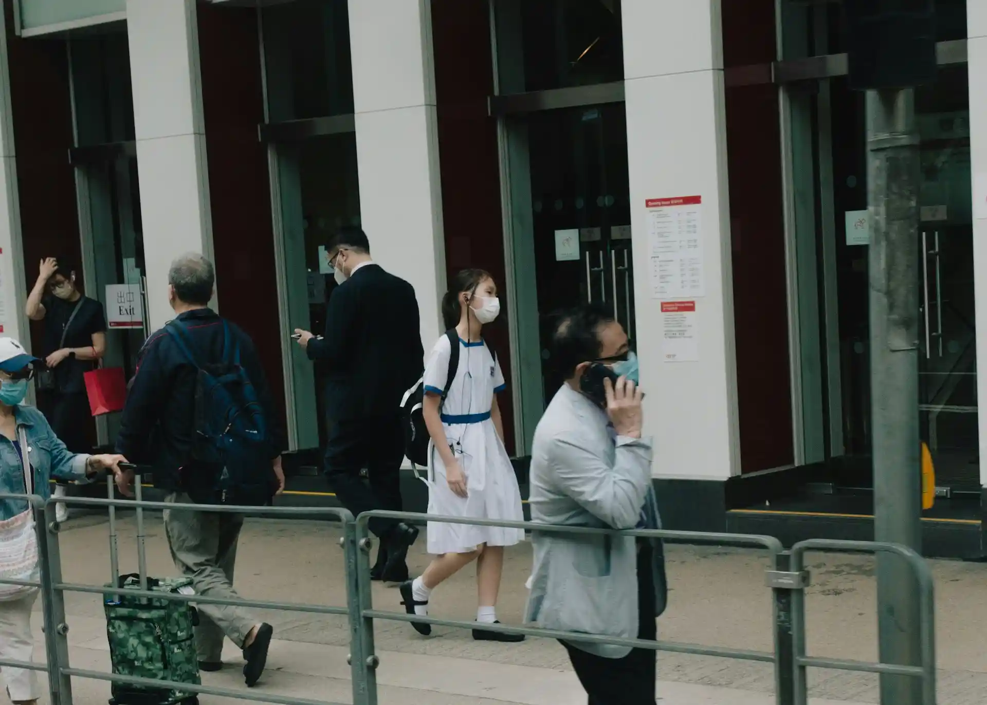 A student in a street in Hong Kong