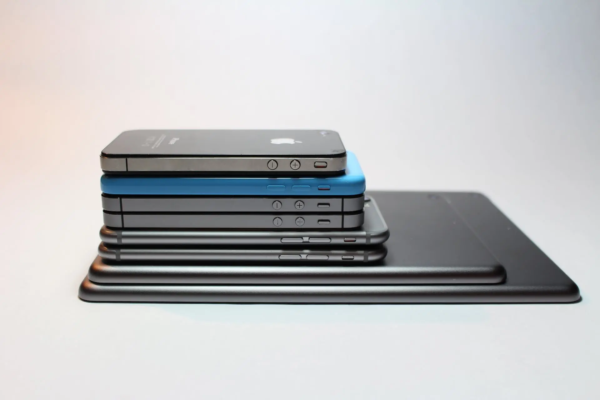 Stack of phones, built using electronic components